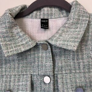 Shein Green Tweed Jacket